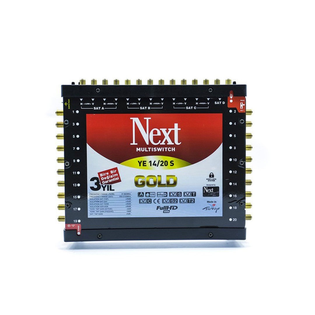 NEXT MultiSwitch 14x20 – 1 Terrestrial + 12 Satellite Inputs (20 Outputs)