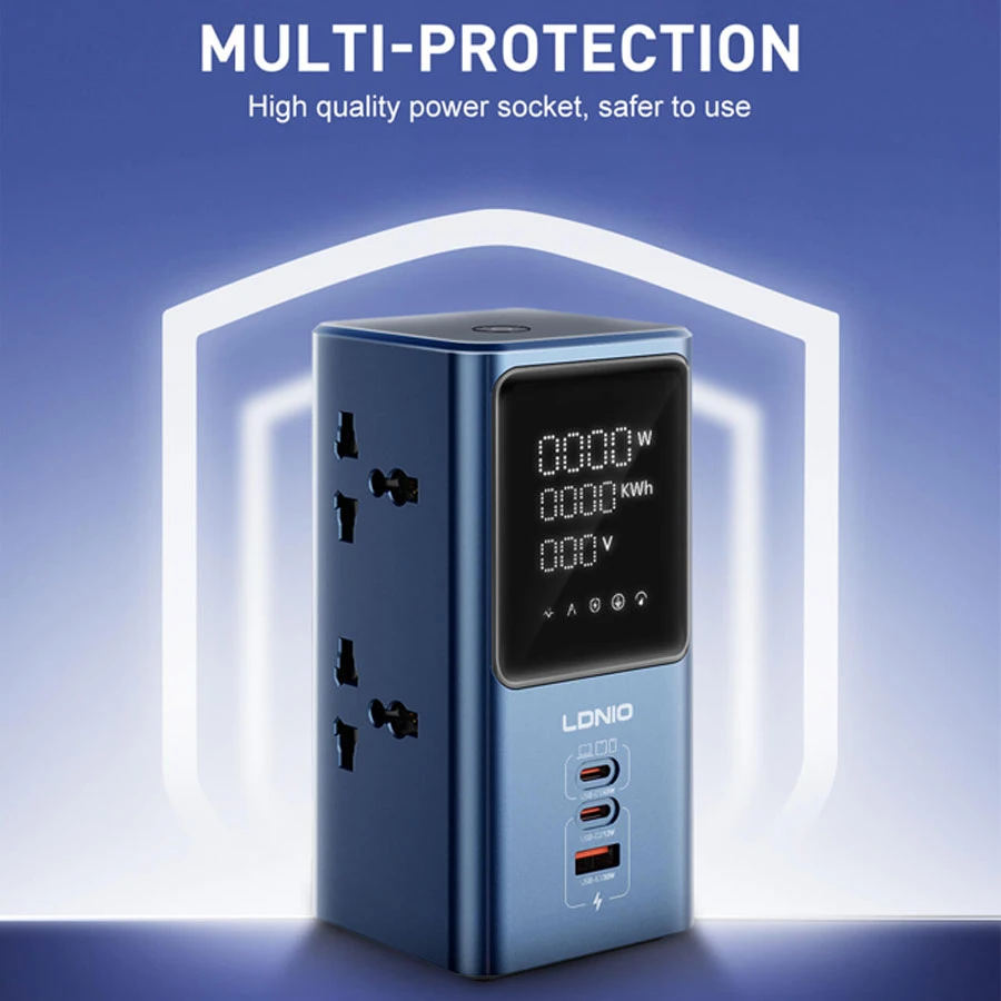 LDNIO 45W Universal Tower Extension Power Socket with LED Display – SC2 | Kuwait