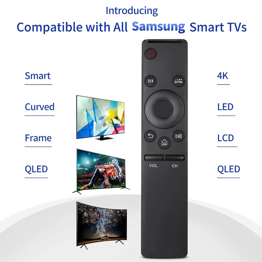 Samsung Compatible Smart TV Remote Curved – Replacement for Samsung Smart TV, LED & 4K UHD