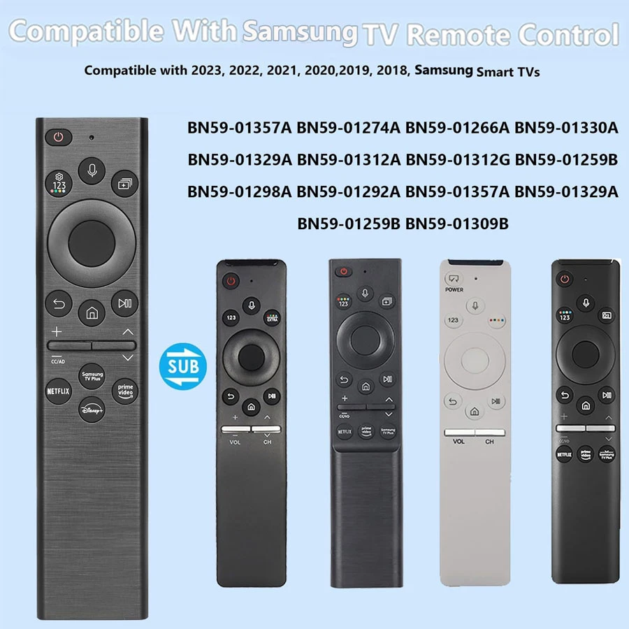 Samsung Compatible Smart TV Remote Flat – Replacement for Samsung Smart TV, LED & 4K UHD QLED