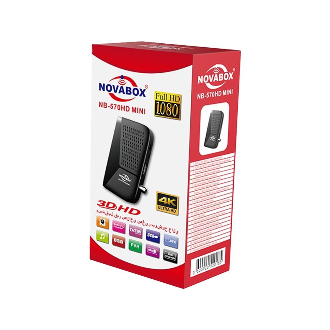 NOVABOX NB-570 HD Mini Satellite Receiver – FTA Free-To-Air Compact Full HD Digital Receiver