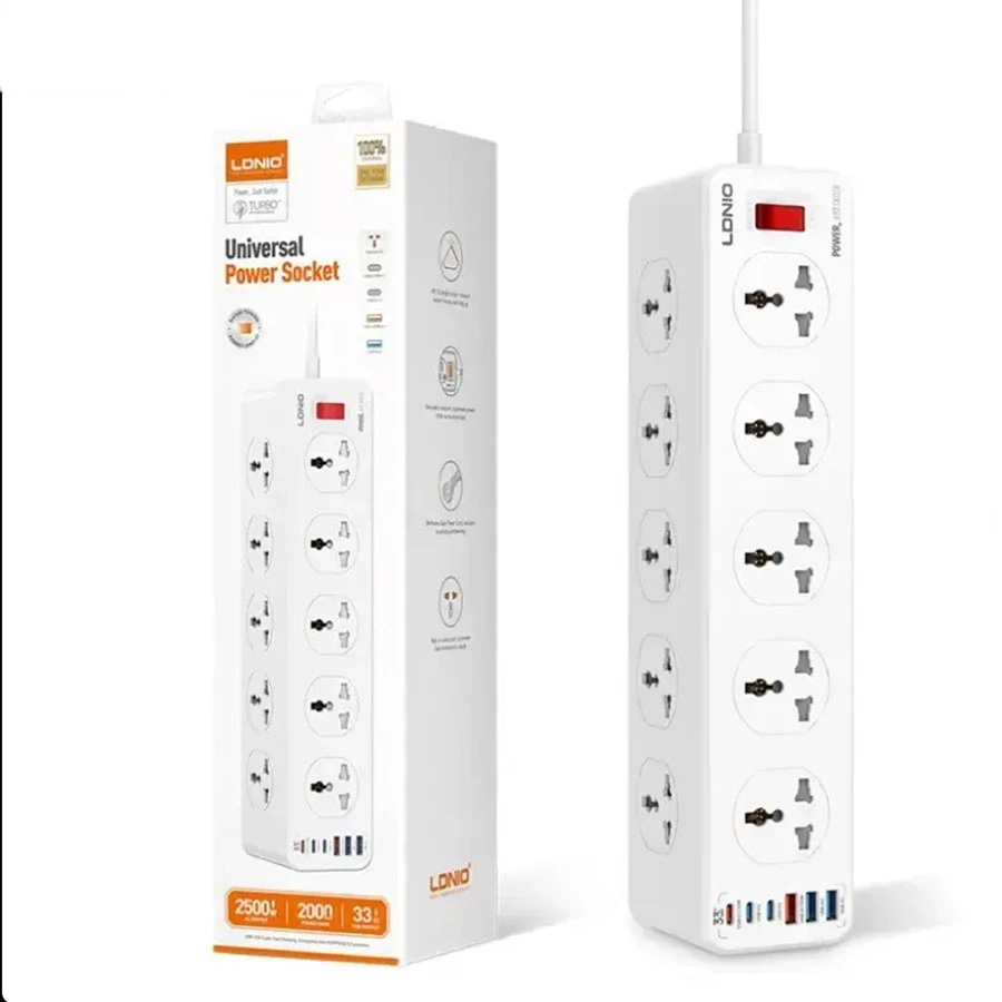LDNIO Universal Power Socket – 10 Sockets, 33W USB Super Fast Charging  SC10610C | Kuwait