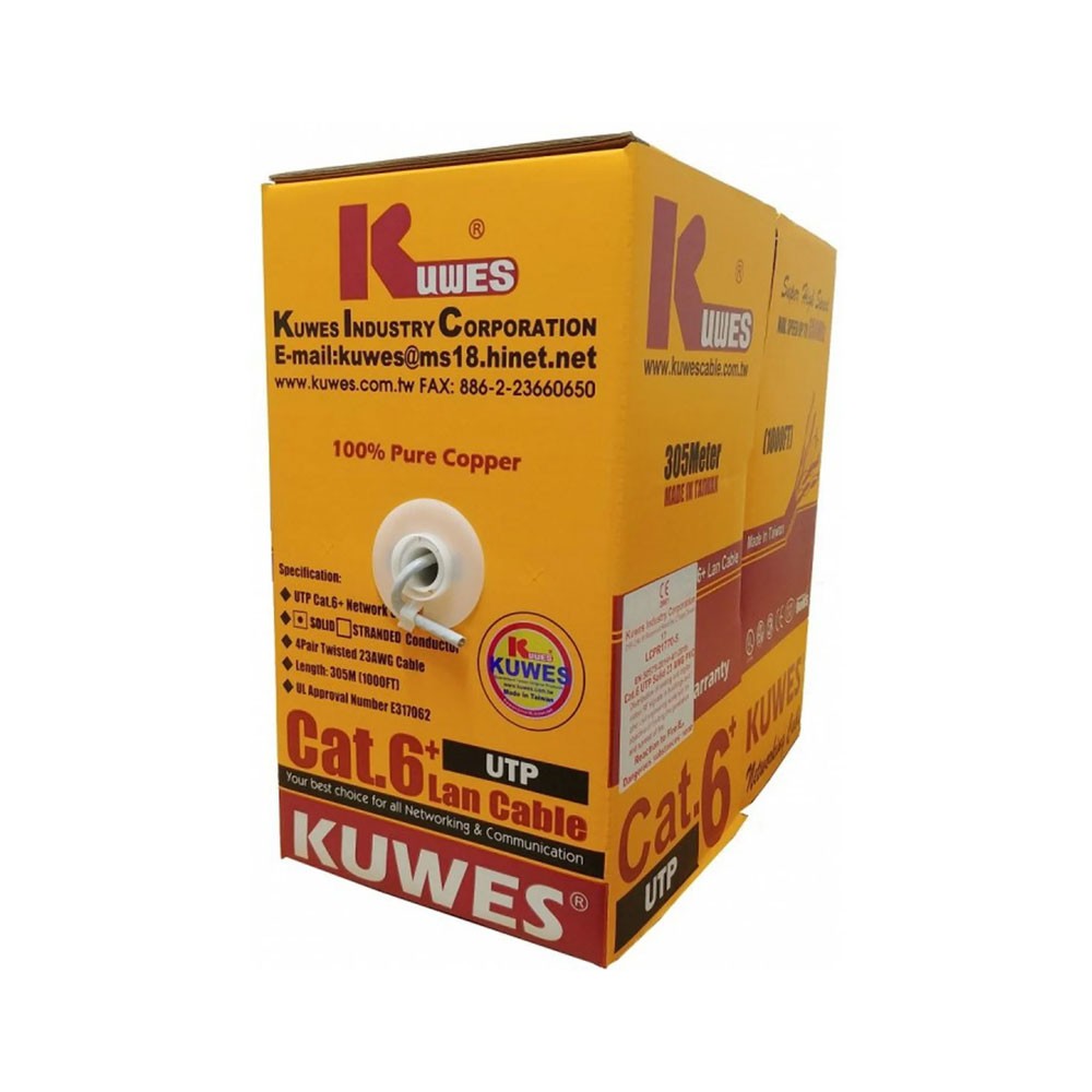 Kuwes UTP Cat6+ Network Cable – 305 Meter (100% Copper, High-Speed Ethernet LAN Cable)