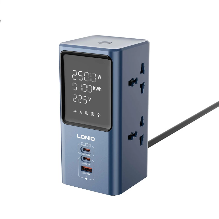 LDNIO 45W Universal Tower Extension Power Socket with LED Display – SC2 | Kuwait
