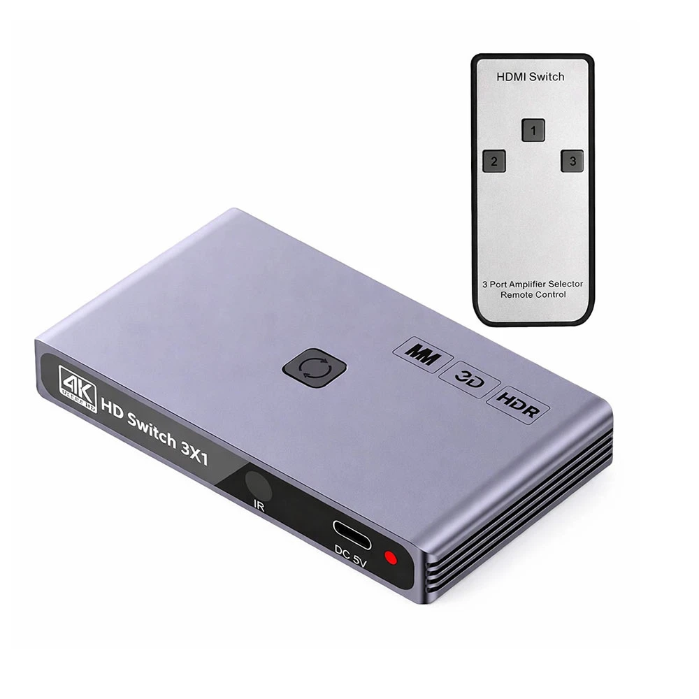 HAING 3-in-1 HDMI Switcher 4K HDR with 3D Support – HI-3012-HCS